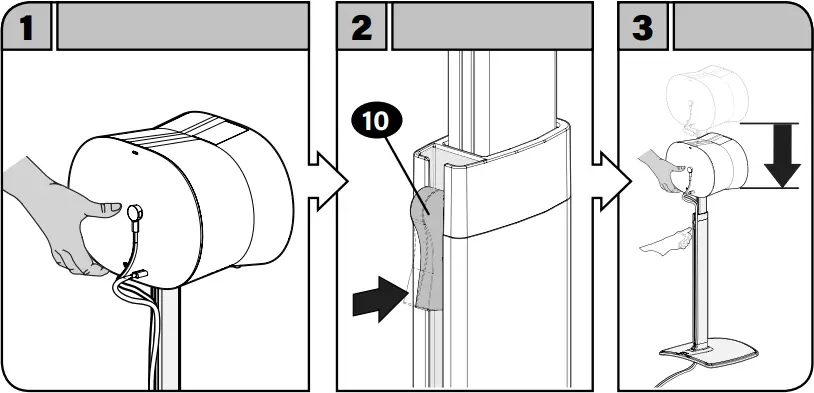 SANUS WSSE3A1 Height Adjustable Speaker Stand D4