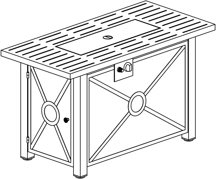 CGC 74470.00BLK-50K Gas Fire Table