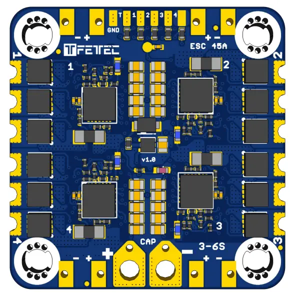 FETTEC 45A V1.2 3-6S 30x30 4in1 ESC