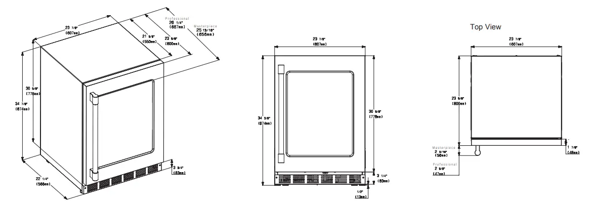 Thermador T24UR905LP Freedom Under Counter Refrigerator with Glass Door - Glass