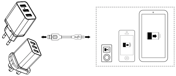CANYON CNE CHA05 3 port USB wall charger, 4.2A