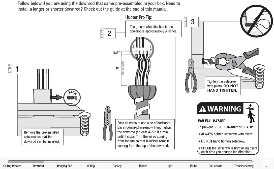 Installing the Downrod
