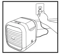 Mychill Plus Personal Space Cooler - Plug the power adapter