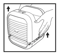 Mychill Plus Personal Space Cooler - Press the release buttons
