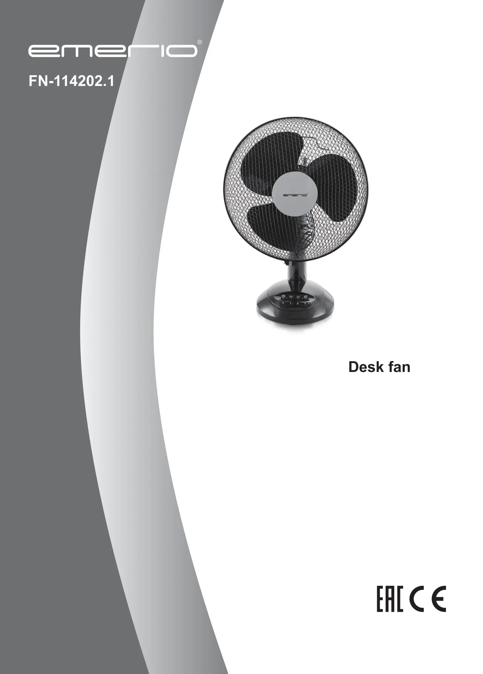 emerio FN-114202.1 Desk Fan 35 W and 30 cm Instruction Manual