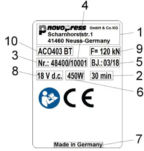 novopress ACO403 BT Press Gun ACO 403 with Batteries FIG-2