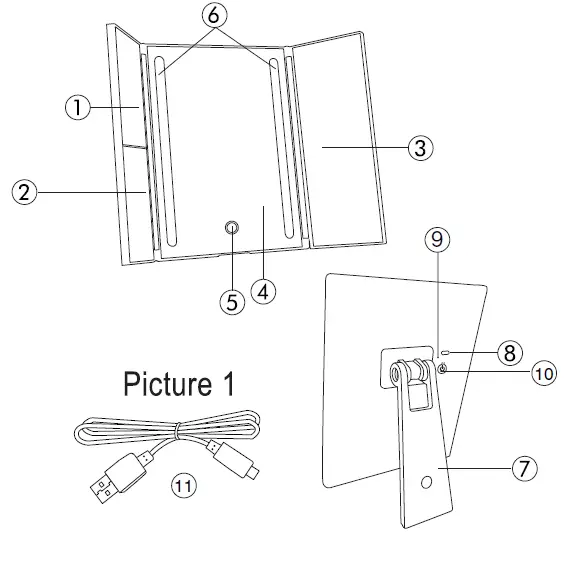 anko 43109531 Trifold Mirror fig-1