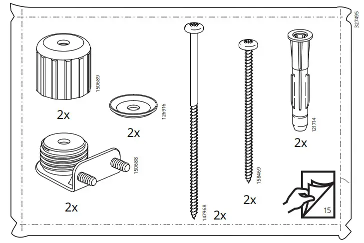 IKEA 504 832 89 VIHALS Shelving Unit with 4 Shelf- 5