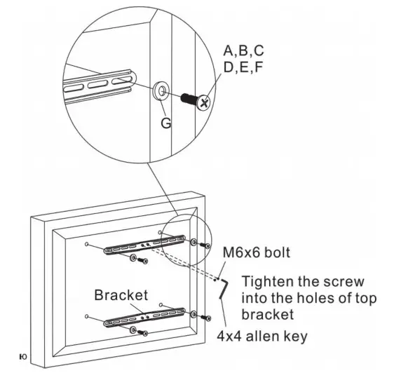 kogan Full Motion Wall Mount - Step 3 Attaching brackets to screen