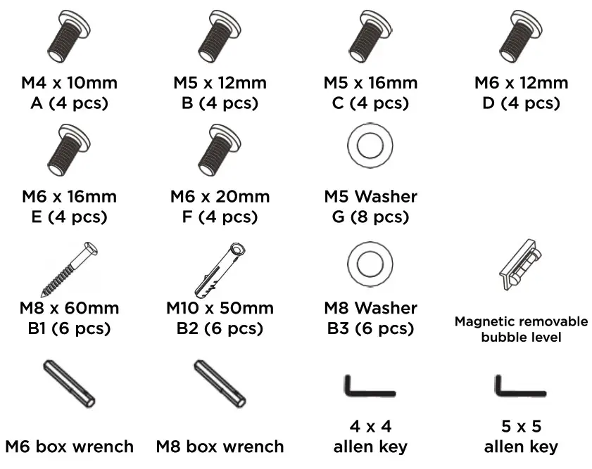 kogan Full Motion Wall Mount - What in the box