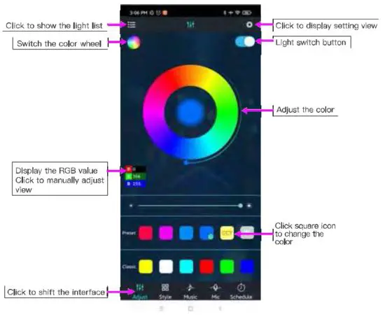 Yia Mia QXD SY52 RGBW Outdoor String Lights - Software operation 2