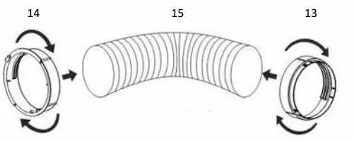 TOMADO TMA1201W Mobile Air Conditioner - INSTALLING THE AIR DISCHARGE HOSE 1
