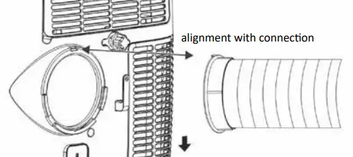 TOMADO TMA1201W Mobile Air Conditioner - INSTALLING THE AIR DISCHARGE HOSE 2