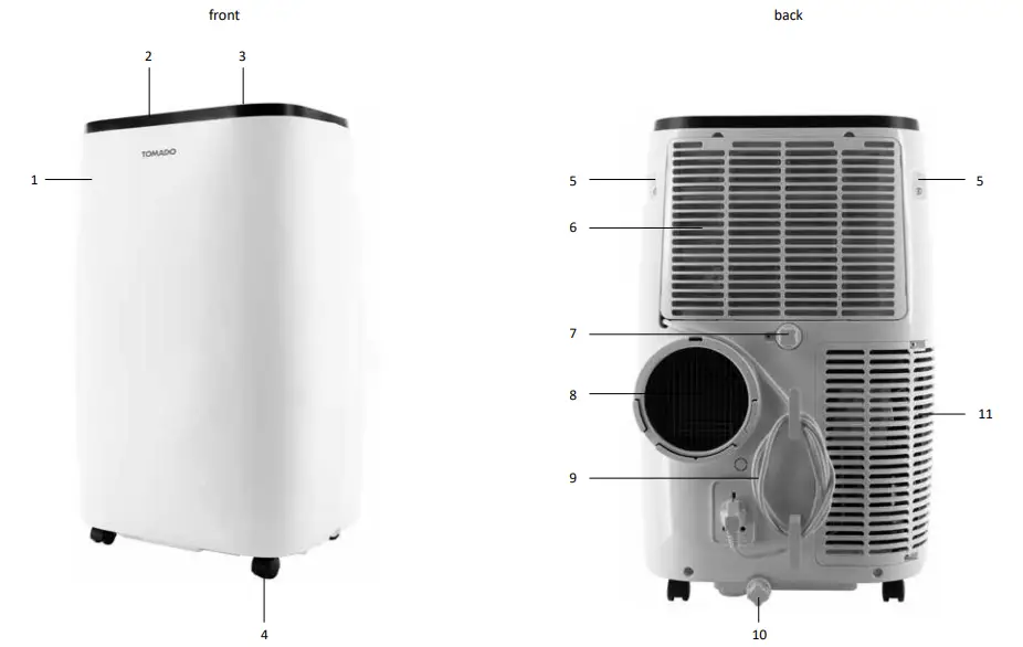 TOMADO TMA1201W Mobile Air Conditioner - PRODUCT DESCRIPTION