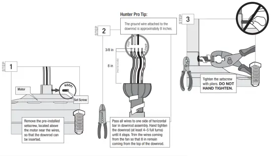 Hunter 51340 Matte Black Tarrant Ceiling Fan - Hunter Pro