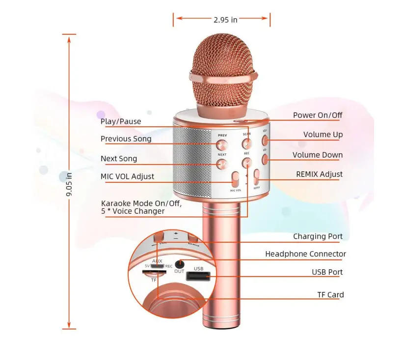 WS-858 Wireless Karaoke Microphone Overview
