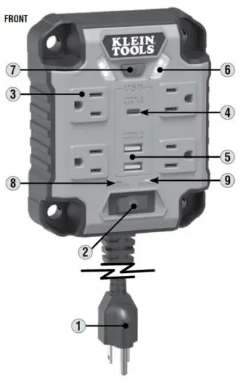 KLEIN -TOOLS -29601- PowerBox- 1- Magnetic- Mounted- Power- Strip -1