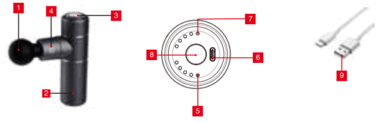 Hi5 B08T6K8QRW Bruning Mini Massage Gun - Parts