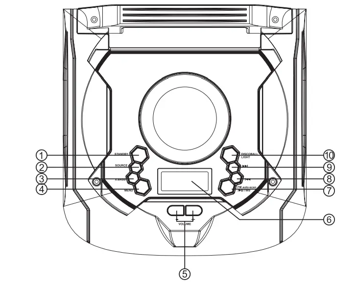 Lenco-PA-260BK-Bluetooth-Party-Speaker-with-Disco-Front-Lighting and-2-Wireless-Microphones-2