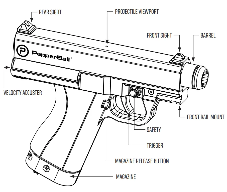 PepperBall B0886DZB9H TCP Launcher Non Lethal Self Defense Gun-fig1