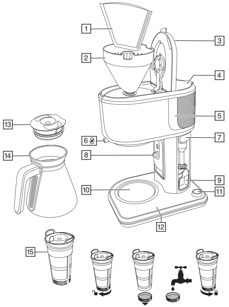 Russell Hobbs 26230 56 Attentive Coffee Maker - FIG 1