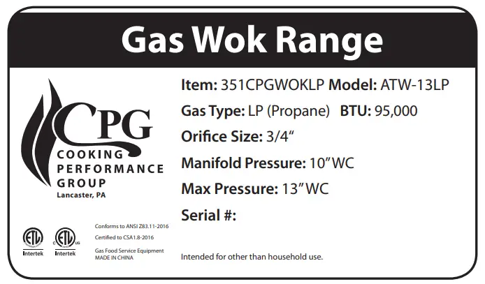 351CPGWOK Wok Range - fig 1