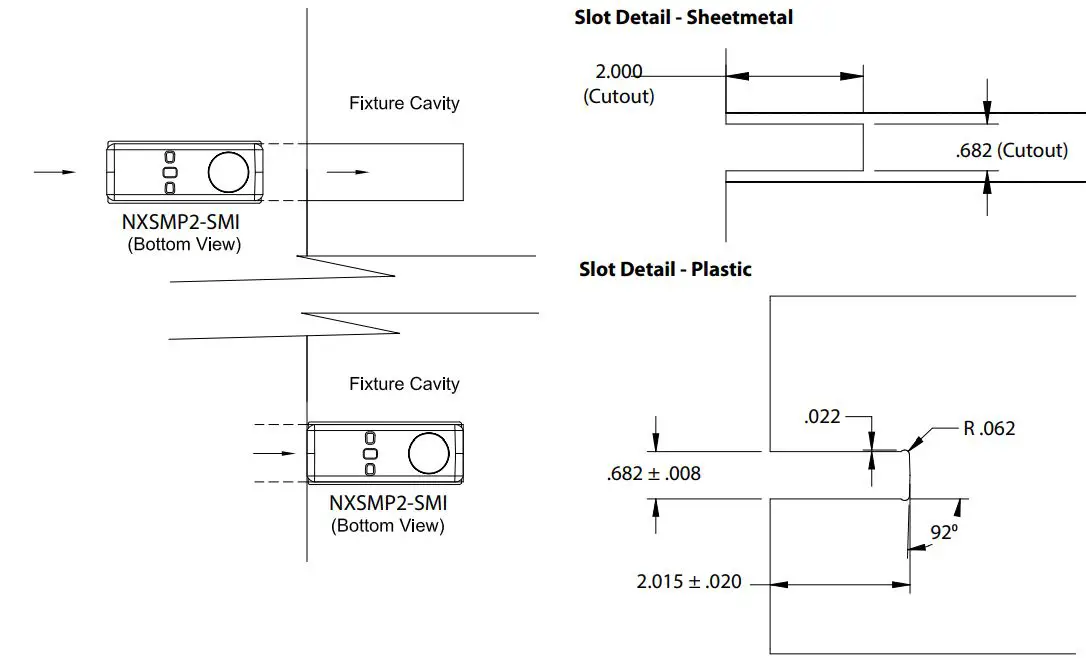 Hli Solutions NXSMP2 Series Slide Mount Sensors Instruction Manual - MOUNTING DETAIL