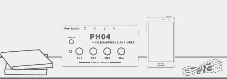 Fosi Audio PH04 4-CH Headphone Amplifier 3