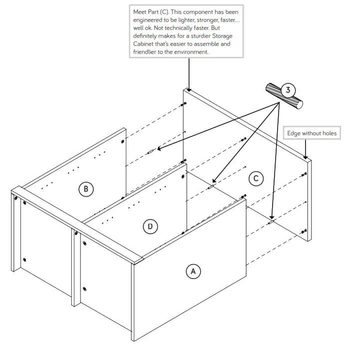 Teknik 5421405 Open Storage Cabinet - Meet Part