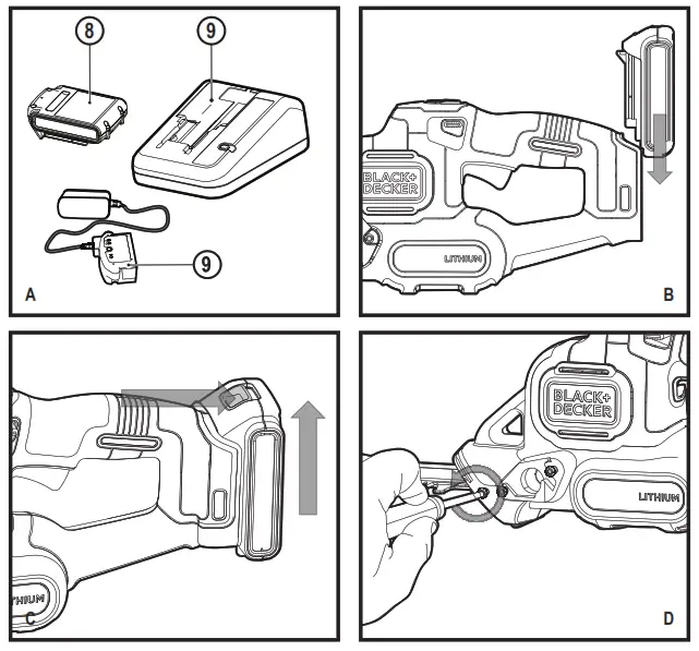 BLACK DECKER GTC18 Series 18V 45cm Anti Jam Hedge Trimmer - fig1