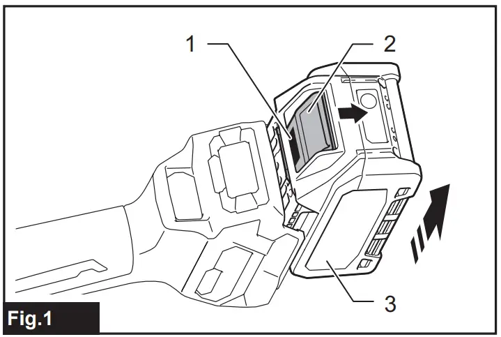 Installing or removing battery cartridge