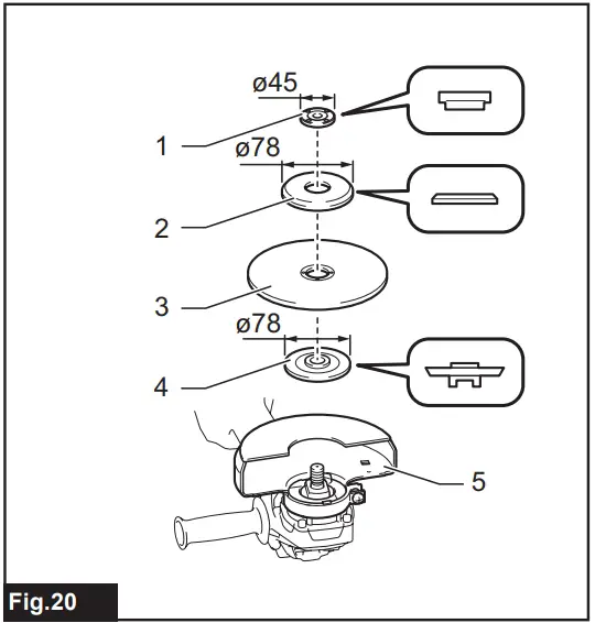Installing abrasive cut-off / diamond wheel