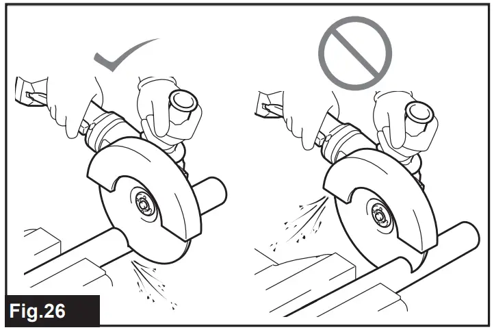 operation with abrasive cut-off wheel