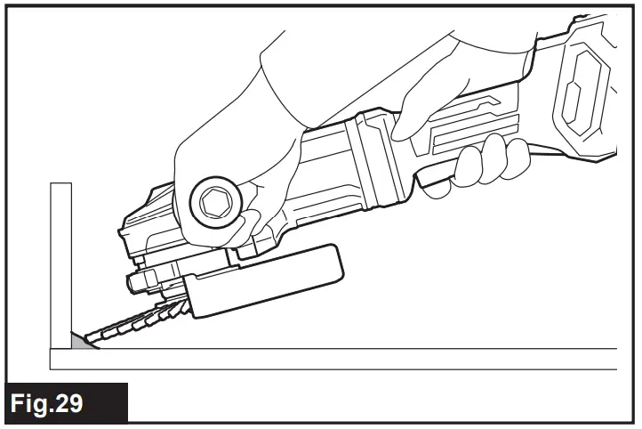 operation with wire wheel brush