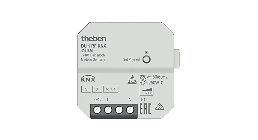 Theben 4941671 Du 1 S Rf Knx Dimming Actuator Instruction Manual