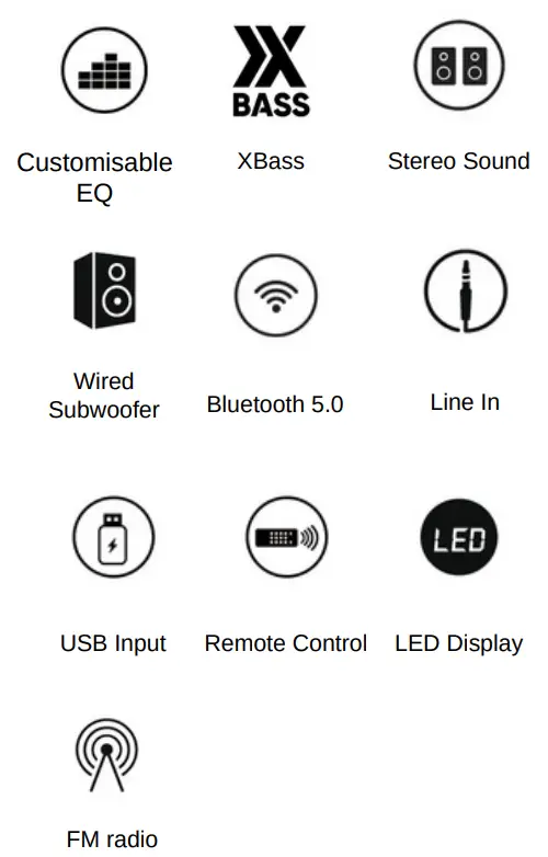 TEAC SB21204WDH 2.1ch Soundbar with Wired Subwoofer - fig