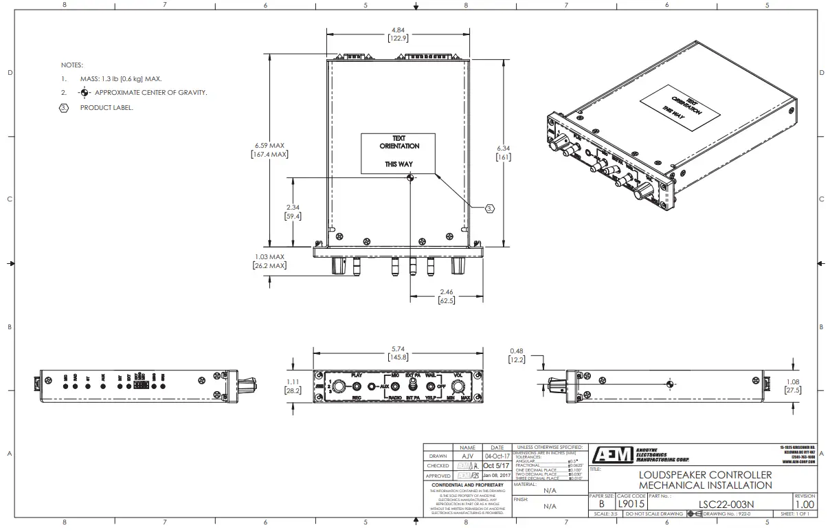 AEM LSC22-003N Loudspeaker Controller fig 1