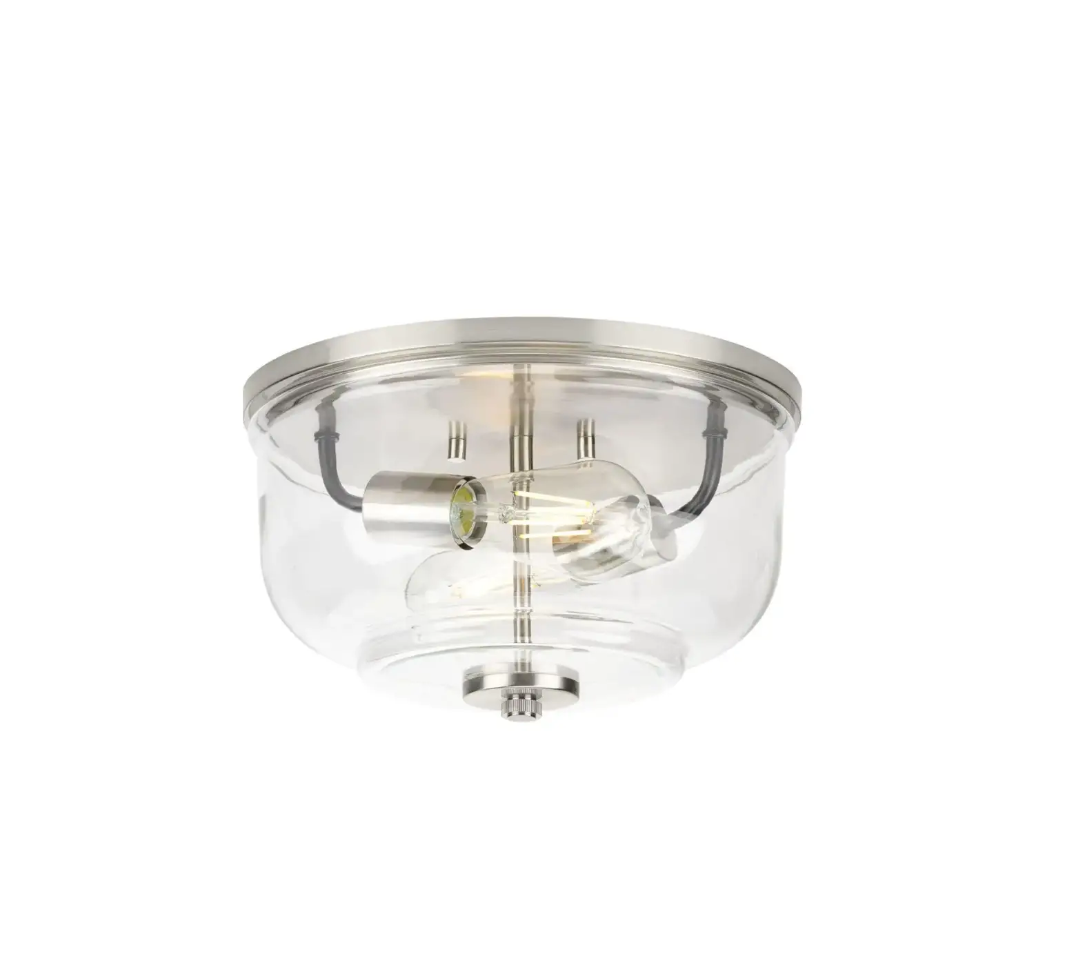Progress Lighting P350205-009 Rushton 2-light Brushed Nickel Clear Glass Industrial Flush Mount Ceiling Light Instruction Manual