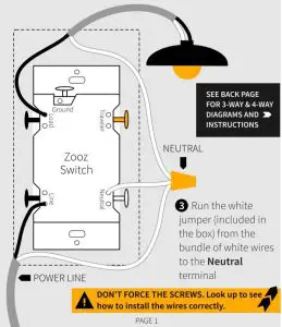 FIG 1 ZEN77 WIRING DIAGRAM FOR SINGLE POLE INSTALLATION