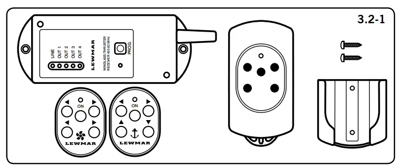 LEWMAR 68000967 3 & 5 Button Wireless Remote Control - installation1
