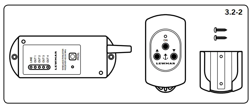 LEWMAR 68000967 3 & 5 Button Wireless Remote Control - installation2
