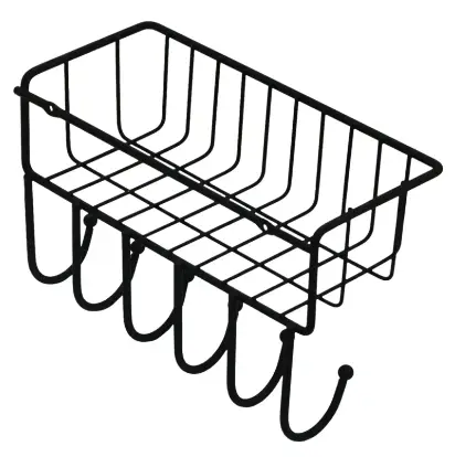 Style-SELECTIONS-46321PKELG-9.17-Inch-Basket-with-6-Hooks-product
