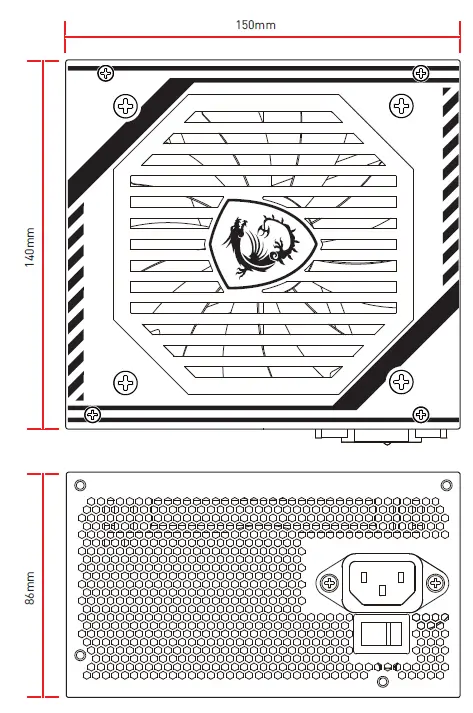 MSI MAG A600DN Power Supply Unit 1