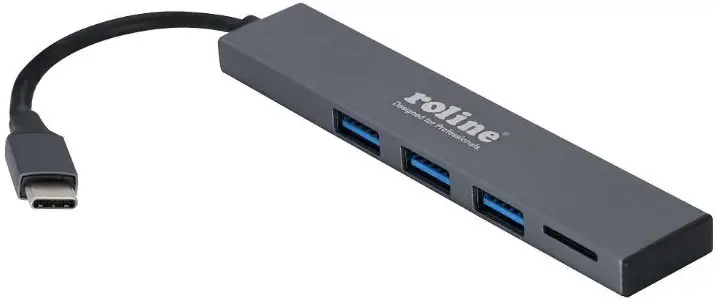 SECOMP v14 02 5051 USB 3 2 Gen 1 Type C 3 Port Ultra Slim Hub with Card Reader