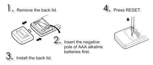 Mitsubishi Spilt-Type Air Conditioners - Installing the remote controller batteries