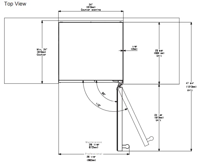Thermador T24UR915RS Under Counter Glass Door Refrigerator with Masterpiece Series Handle - DOOR