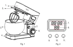ADLER CR 4223 Camry Robot planetarny LCD 2000W 5L -fig1