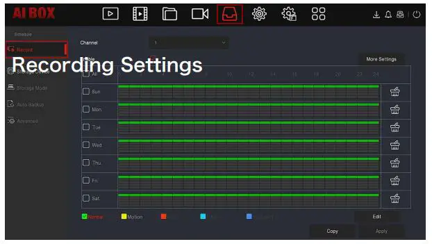 HEROSPEED 6306000422 AI BOX User Guide - Recording Settings