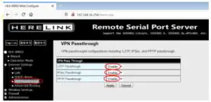 VISION Wireless Alarm System - VPN Passthrough