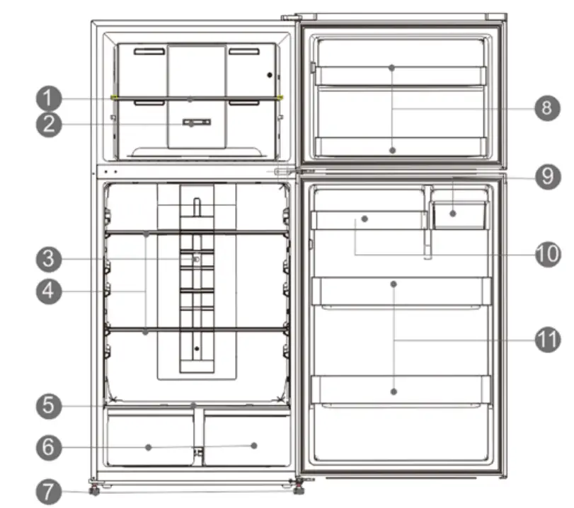 CHiQ CTM515NW Top Mount Refrigerator - parts